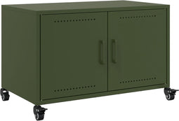 vidaXL - Tv-meubel - 68x39x43,5 - cm - staal - olijfgroen