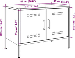 vidaXL - Tv-meubel - 68x39x50,5 - cm - staal - antracietkleurig