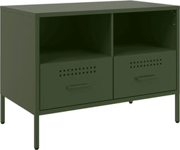 vidaXL - Tv-meubel - 68x39x50,5 - cm - staal - olijfgroen