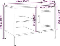 vidaXL - Tv-meubel - 68x39x50,5 - cm - staal - olijfgroen