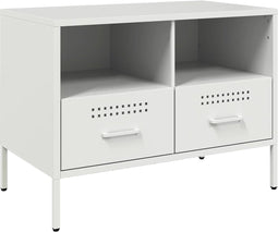 vidaXL - Tv-meubel - 68x39x50,5 - cm - staal - wit