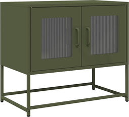 vidaXL - Tv-meubel - 68x39x60,5 - cm - koudgewalst - staal - olijfgroen