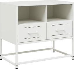 vidaXL - Tv-meubel - 68x39x60,5 - cm - staal - wit