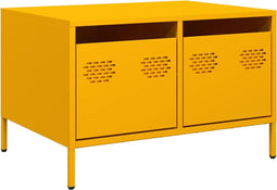 vidaXL - Tv-meubel - 68x50x43,5 - cm - koudgewalst - staal - mosterdgeel