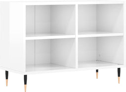 vidaXL - Tv-meubel - 69,5x30x50 - cm - bewerkt - hout - hoogglans - wit