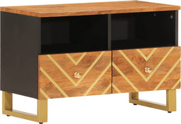 vidaXL - Tv-meubel - 70x33,5x46 - cm - massief - mangohout - bruin - en - zwart