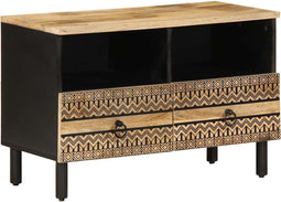 vidaXL - Tv-meubel - 70x33,5x46 - cm - massief - ruw - mangohout - zwart