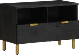 vidaXL - Tv-meubel - 70x33x46 - cm - bewerkt - hout - zwart