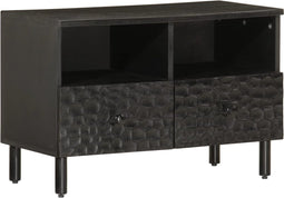 vidaXL - Tv-meubel - 70x33x46 - cm - massief - mangohout - zwart
