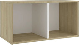 vidaXL - Tv-meubel - 72x35x36,5 - cm - bewerkt - hout - wit - en - sonoma - eikenkleurig