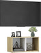 vidaXL - Tv-meubel - 72x35x36,5 - cm - bewerkt - hout - wit - en - sonoma - eikenkleurig