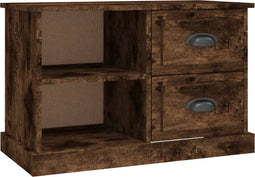 vidaXL - Tv-meubel - 73x35,5x47,5 - cm - bewerkt - hout - gerookt - eikenkleurig
