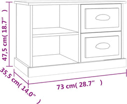 vidaXL - Tv-meubel - 73x35,5x47,5 - cm - bewerkt - hout - sonoma - eikenkleurig