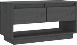 vidaXL - Tv-meubel - 74x34x40 - cm - massief - grenenhout - grijs