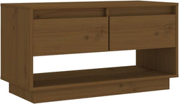vidaXL - Tv-meubel - 74x34x40 - cm - massief - grenenhout - honingbruin