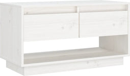 vidaXL - Tv-meubel - 74x34x40 - cm - massief - grenenhout - wit