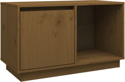 vidaXL - Tv-meubel - 74x35x44 - cm - massief - grenenhout - honingbruin