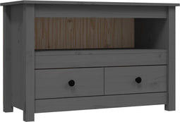 vidaXL - Tv-meubel - 79x35x52 - cm - massief - grenenhout - grijs