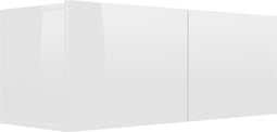 vidaXL - Tv-meubel - 80x30x30 - cm - bewerkt - hout - hoogglans - wit