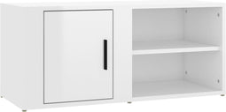 vidaXL - Tv-meubel - 80x31,5x36 - cm - bewerkt - hout - hoogglans - wit
