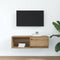 vidaXL - Tv-meubel - 80x31x25,5 - cm - bewerkt - hout - artisanaal - eikenkleur