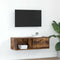 vidaXL - Tv-meubel - 80x31x25,5 - cm - bewerkt - hout - gerookt - eikenkleurig