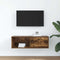 vidaXL - Tv-meubel - 80x31x25,5 - cm - bewerkt - hout - gerookt - eikenkleurig
