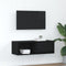 vidaXL - TV-meubel - 80x31x25,5 - cm - spaanplaat - zwart - eikenkleurig