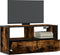 vidaXL - Tv-meubel - 80x31x39,5cm - bewerkt - hout - metaal - gerookt - eikenkleurig