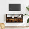 vidaXL - Tv-meubel - 80x31x39,5cm - bewerkt - hout - metaal - gerookt - eikenkleurig