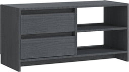vidaXL - Tv-meubel - 80x31x39 - cm - massief - grenenhout - grijs