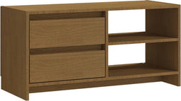 vidaXL - Tv-meubel - 80x31x39 - cm - massief - grenenhout - honingbruin
