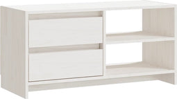 vidaXL - Tv-meubel - 80x31x39 - cm - massief - grenenhout - wit