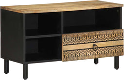vidaXL - Tv-meubel - 80x33,5x46 - cm - massief - ruw - mangohout - zwart