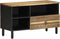 vidaXL - Tv-meubel - 80x33,5x46 - cm - massief - ruw - mangohout - zwart