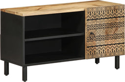 vidaXL - Tv-meubel - 80x33,5x46 - cm - massief - ruw - mangohout - zwart