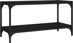 vidaXL - Tv-meubel - 80x33x41 - cm - bewerkt - hout - en - staal - zwart