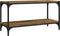 vidaXL - Tv-meubel - 80x33x41 - cm - bewerkt - hout - en - staal - gerookt - eikenkleur