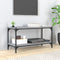 vidaXL - Tv-meubel - 80x33x41 - cm - bewerkt - hout - en - staal - grijs - sonoma - eiken