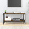vidaXL - Tv-meubel - 80x33x41 - cm - bewerkt - hout - en - staal - gerookt - eikenkleur