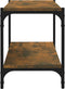 vidaXL - Tv-meubel - 80x33x41 - cm - bewerkt - hout - en - staal - gerookt - eikenkleur