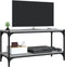 vidaXL - Tv-meubel - 80x33x41 - cm - bewerkt - hout - en - staal - grijs - sonoma - eiken