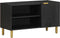 vidaXL - Tv-meubel - 80x33x46 - cm - bewerkt - hout - zwart