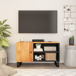 vidaXL - Tv-meubel - 80x33x46 - cm - massief - acaciahout - en - bewerkt - hout