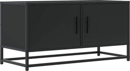 vidaXL - Tv-meubel - 80x34,5x40 - cm - bewerkt - hout - en - metaal - zwart