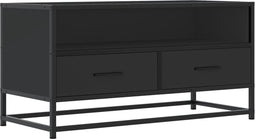vidaXL - Tv-meubel - 80x34,5x40 - cm - bewerkt - hout - en - metaal - zwart