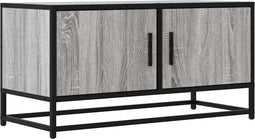 vidaXL - Tv-meubel - 80x34,5x40 - cm - bewerkt - hout - metaal - grijs - sonoma - eiken
