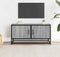 vidaXL - Tv-meubel - 80x34,5x40 - cm - bewerkt - hout - metaal - grijs - sonoma - eiken