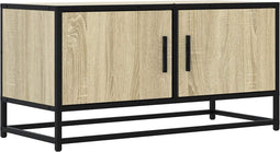 vidaXL - Tv-meubel - 80x34,5x40 - cm - bewerkt - hout - metaal - sonoma - eikenkleurig