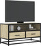 vidaXL - Tv-meubel - 80x34,5x40 - cm - bewerkt - hout - metaal - sonoma - eikenkleurig